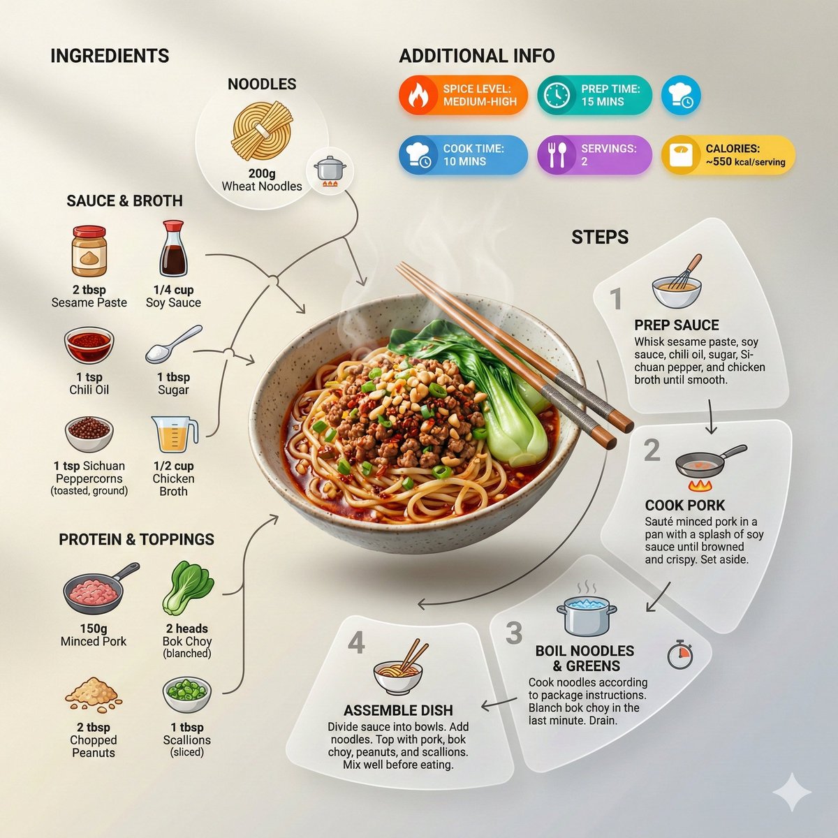超洁净的现代食谱信息图